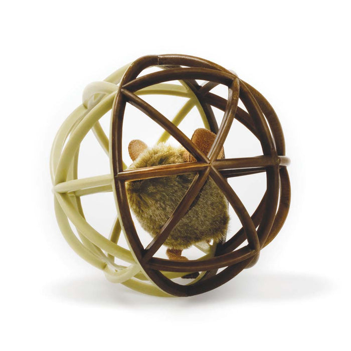 Pet Zone Products Ball of Furry Fury Catnip Toy Yellow, Brown