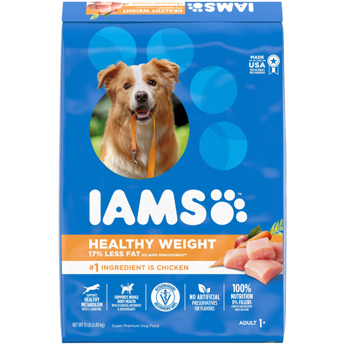 IAMS Healthy Weight Adult Dry Dog Food Chicken 15lb