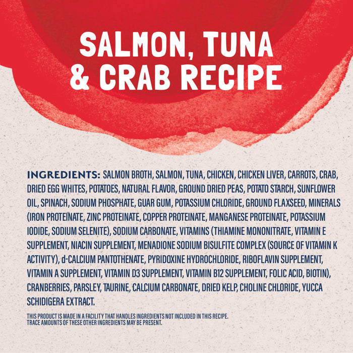 Natural Balance Pet Foods Original Ultra Platefulls Morsels in Gravy Wet Cat Food Pouch Salmon, Tuna, & Crab 3oz (Pack of 24)