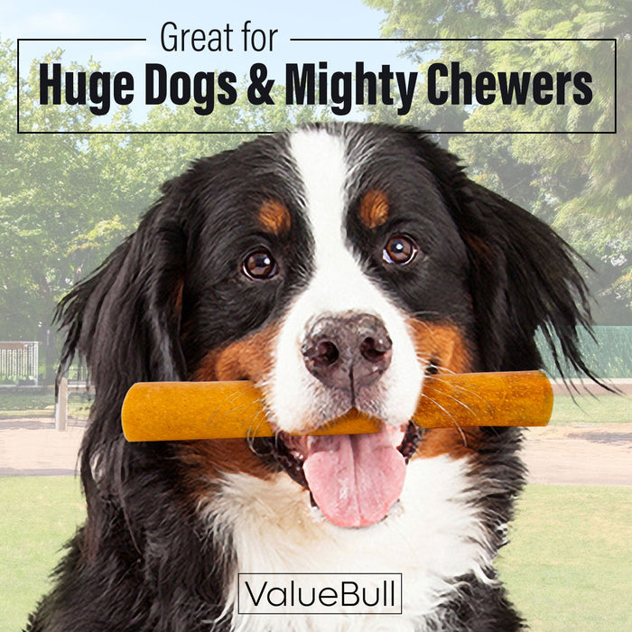 Value Pet Supplies ValueBull Buffalo Collagen Sticks for Dogs, 6 Inch Super Jumbo Chews, Natural Long-Lasting Dog Treats, 50 Count