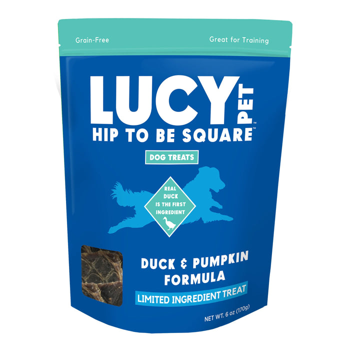Lucy Pet Products Hip to Be Square Limited Ingredient Dog Treats Duck & Pumpkin 6 oz
