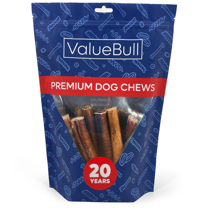 Value Pet Supplies ValueBull Bully Sticks for Large Dogs, Super Jumbo 6 Inch, 25 Count