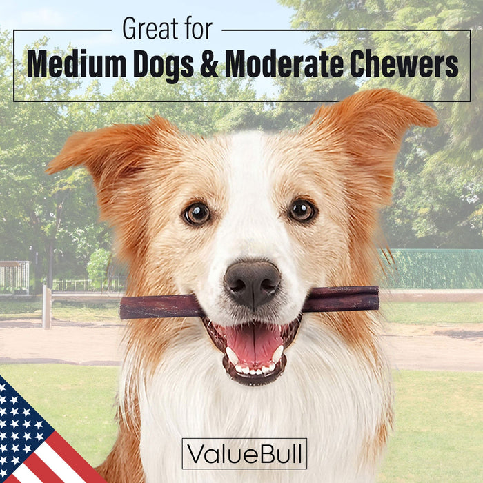 Value Pet Supplies ValueBull USA Collagen Sticks for Dogs, 6 Inch Medium Chews, Natural Long-Lasting Dog Treats, 50 Count