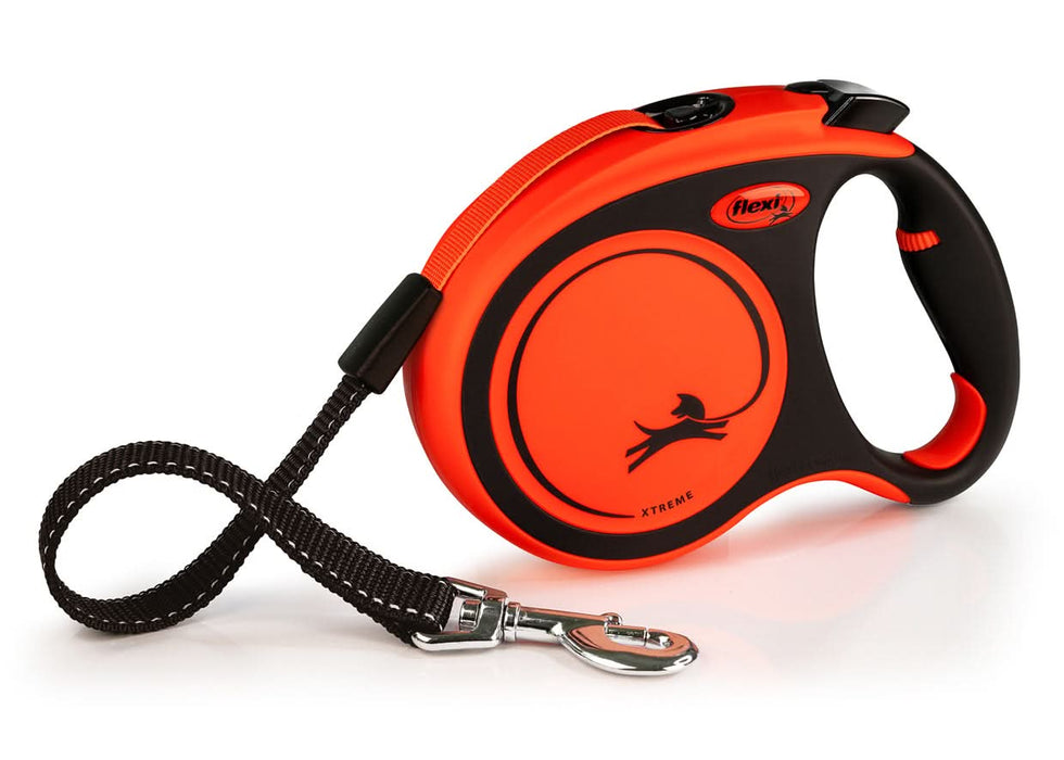 Flexi Xtreme Retractable Leash Orange & Black LG 16ft