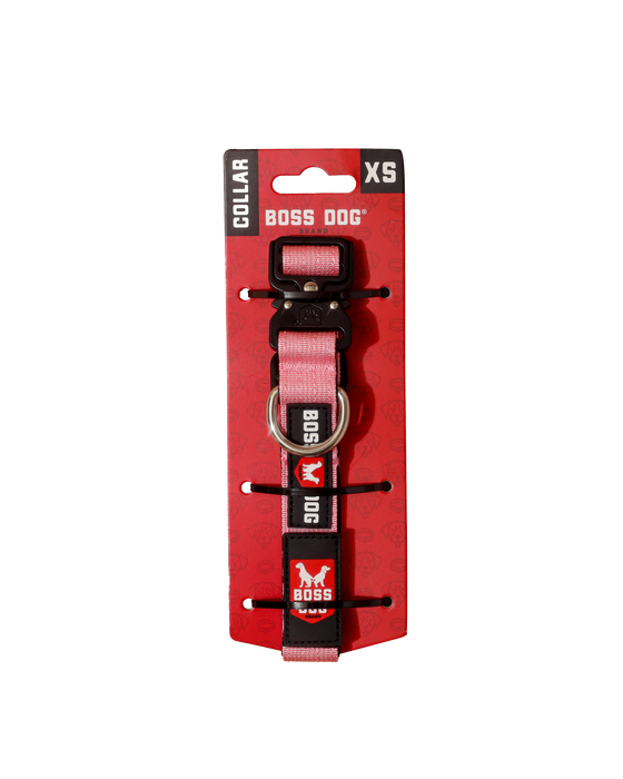 Boss Dog Tactical Adjustable Dog Collar Pink XS 11-14in