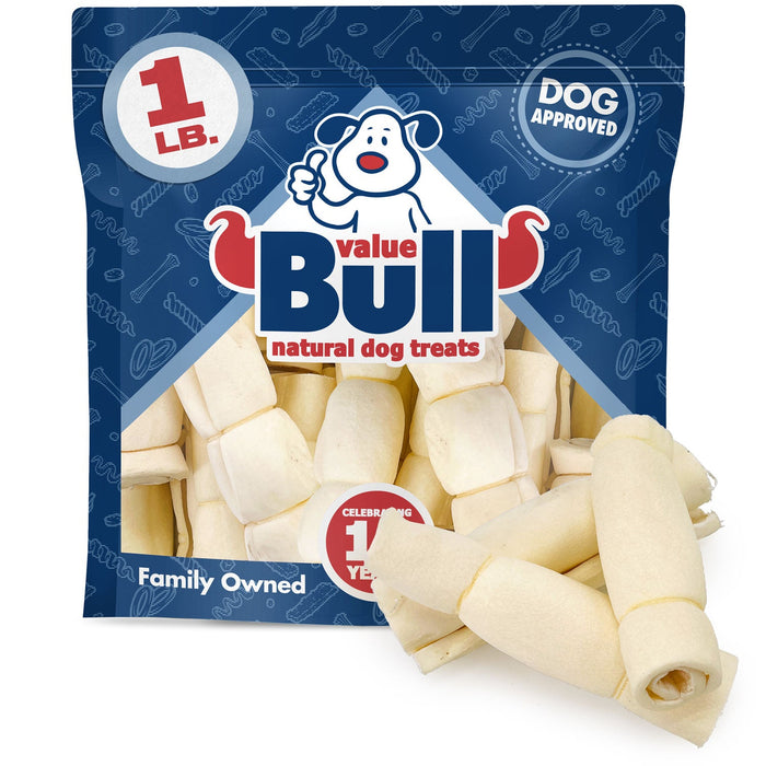 Value Pet Supplies ValueBull Beef Cheek Rolls, Dog Chews, Varied Shapes, 6 Inch - 1 lb