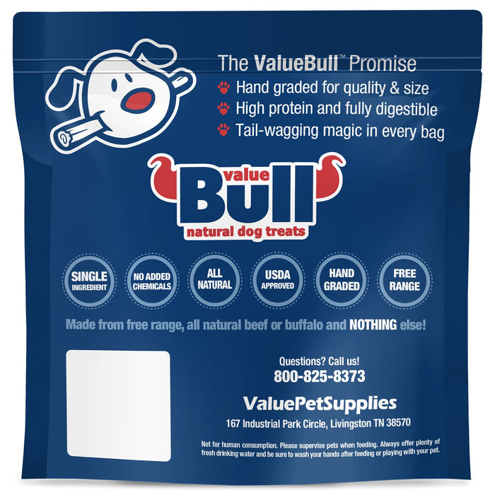 Value Pet Supplies ValueBull Bully Sticks for Large Dogs, Varied Shapes, Super Jumbo 4-6 Inch, 25 Count