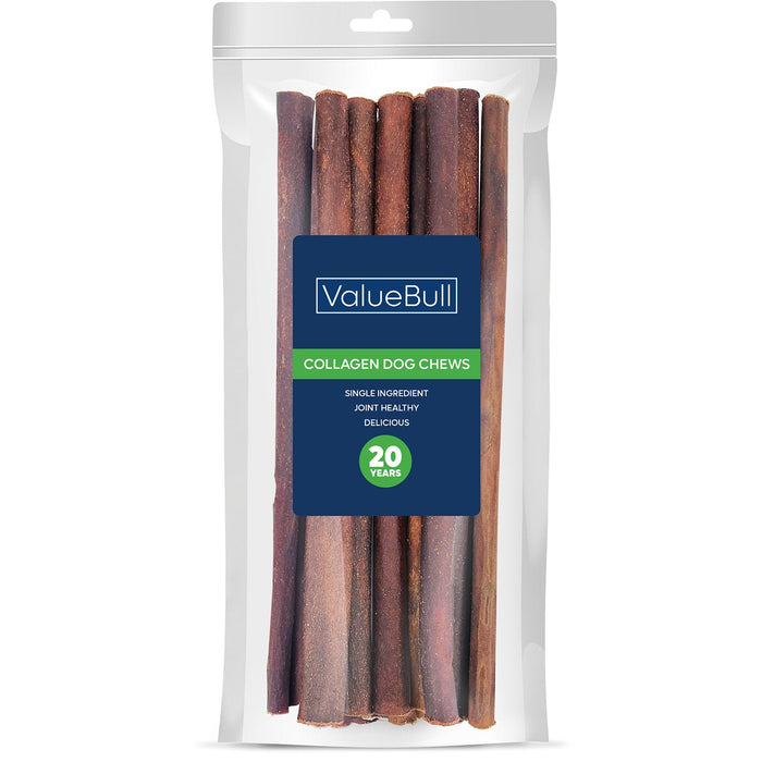Value Pet Supplies ValueBull Collagen Sticks for Dogs, 12 Inch Medium Chews, Natural Long-Lasting Dog Treats, 10 Count