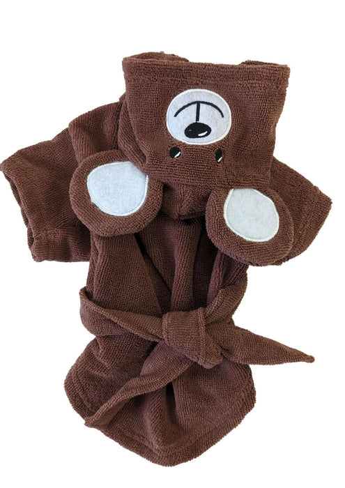 Fashion Pet Bear Hooded Robe Brown XS