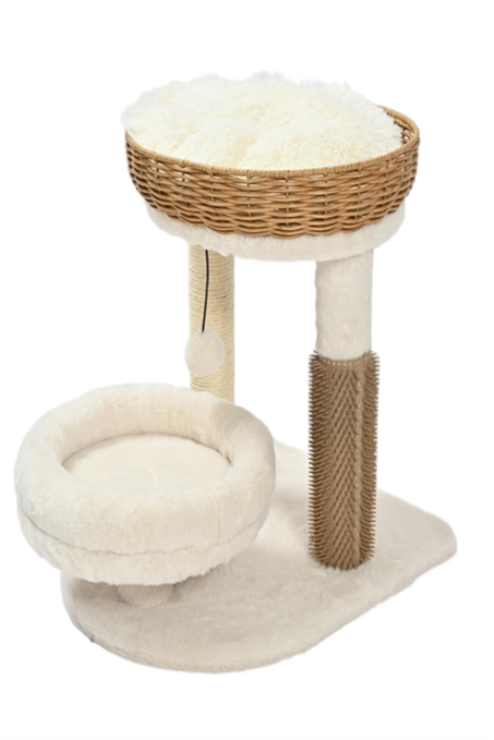 Max & Marlow Rattan Wicker Cat Tree 17.9in - Image 2