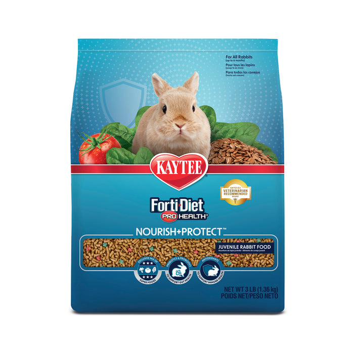 Kaytee Forti-Diet Pro Health Nourish+Protect Juvenile Rabbit Food Alfalfa 3 Pounds