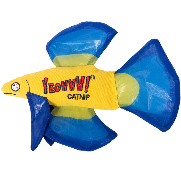Yeowww! Mo Betta Fish Catnip Cat Toy Blue One Size