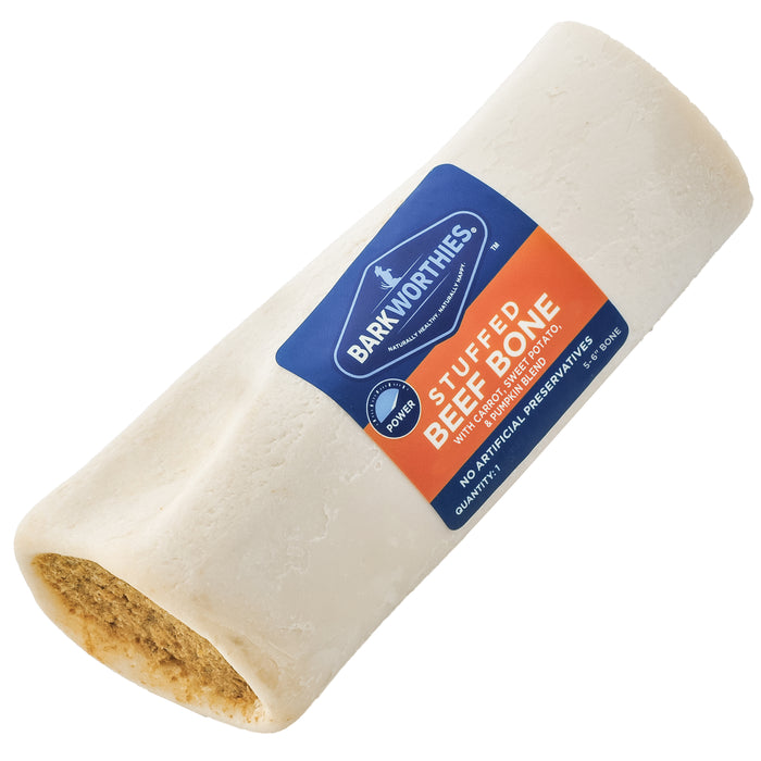 Barkworthies Stuffed Shin Bone Pumpkin, Sweet Potato & Carrot 5-6 Inches 10 Count - Image 2