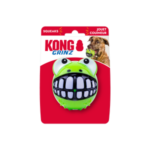 KONG Grinz Frog Dog Toy Green LG - Image 2