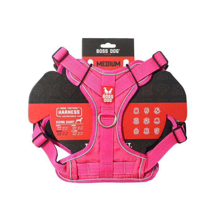 Boss Dog Tactical Dog Harness Hot Pink MD