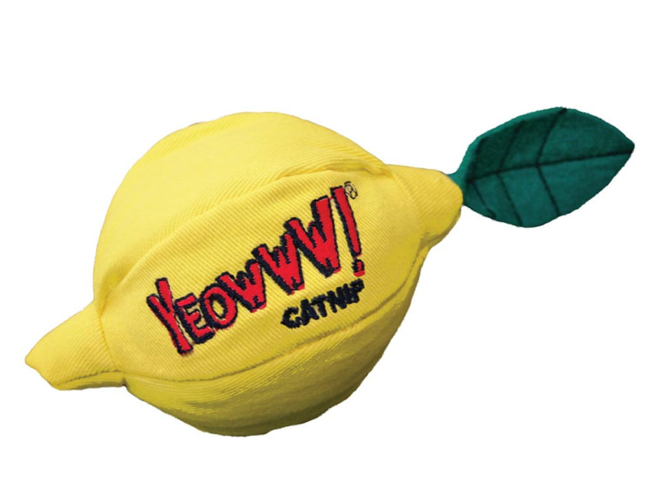Yeowww! Sour Puss Lemon Catnip Toy Yellow 3 in