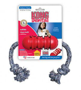 KONG Dental With Floss Rope Chew Toy MD - Image 2