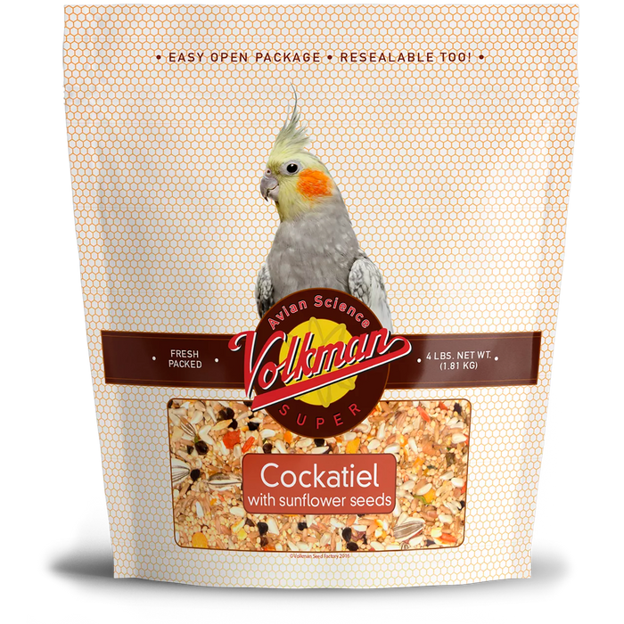 Volkman Seed Company Avian Science Super Cockatiel Bird Treat with Sunflower Seed 4 lb
