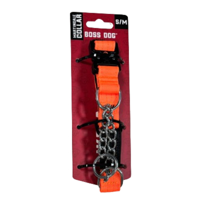Boss Dog Martingale Dog Collar Hunter Orange SM/MD