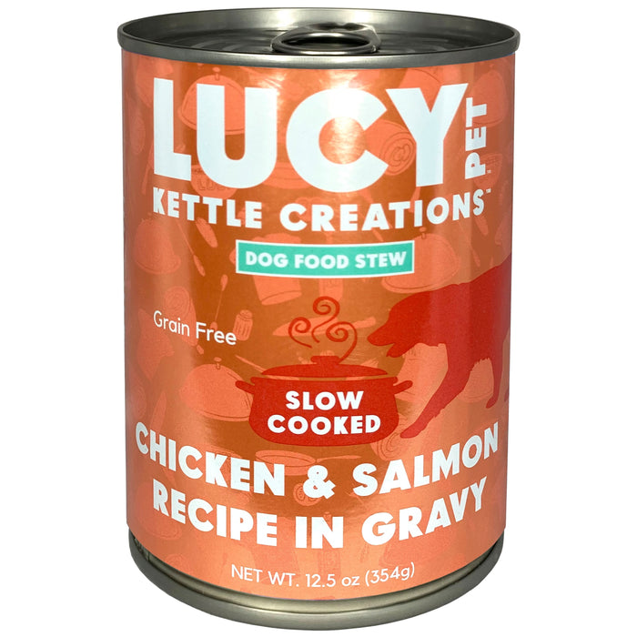 Lucy Pet Products Kettle Creations Chicken And Salmon In Gravy Dog Food Chicken & Salmon 12.5 Ounces (Pack of 12)