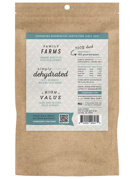 Farm Hounds Duck Gizzard Trainers Dog Treats - 4 oz