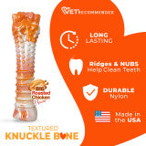 Nylabone Power Chew Textured Bone Dog Chew Toy 70th Birthday Orange Swirl Chicken X-Large (1 Count)