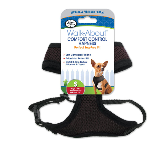 Four Paws Comfort Control Harness For Dogs Black