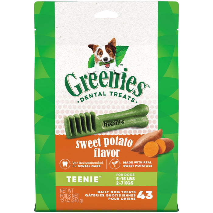 Greenies Dog Dental Treats Teenie Sweet Potato 12oz 43ct