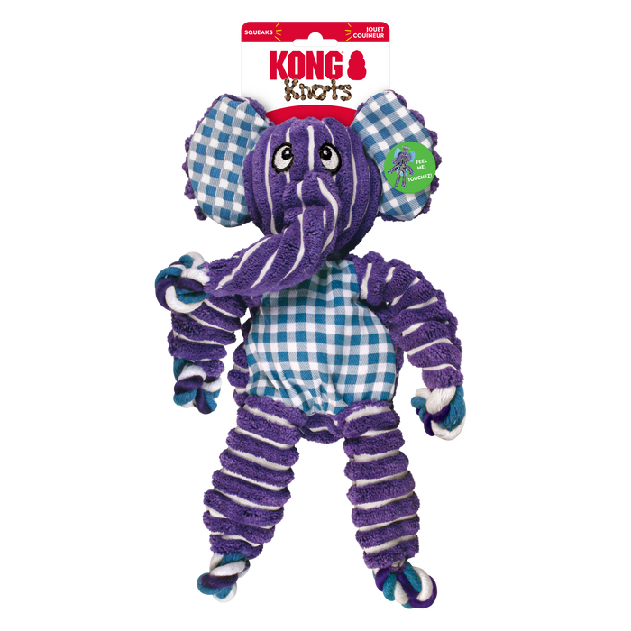 KONG Floppy Knots Elephant Dog Toy Purple MD/LG - 3 - Image 5