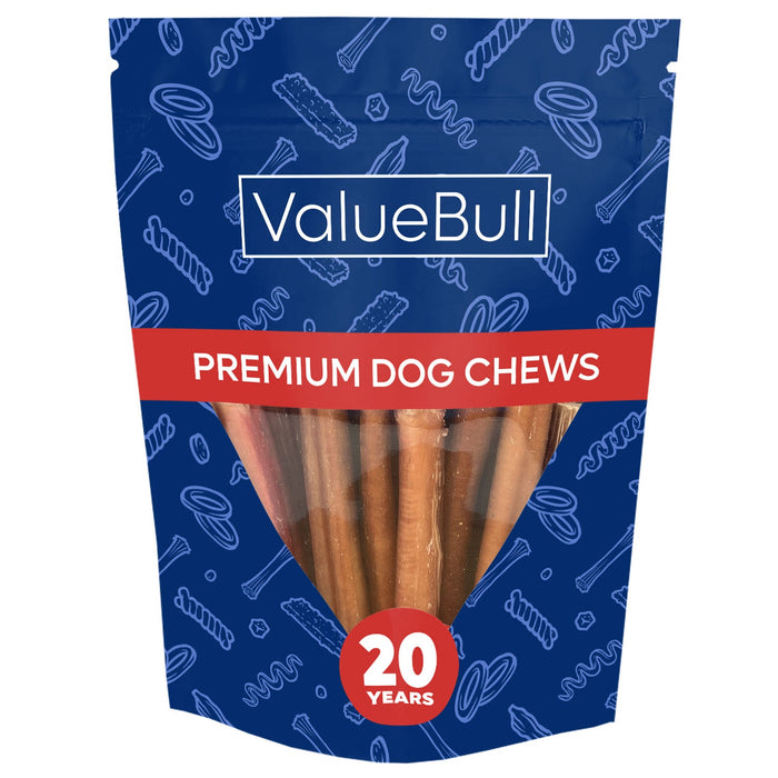 Value Pet Supplies ValueBull Bully Sticks for Large Dogs, Thick 6 Inch, 10 Count