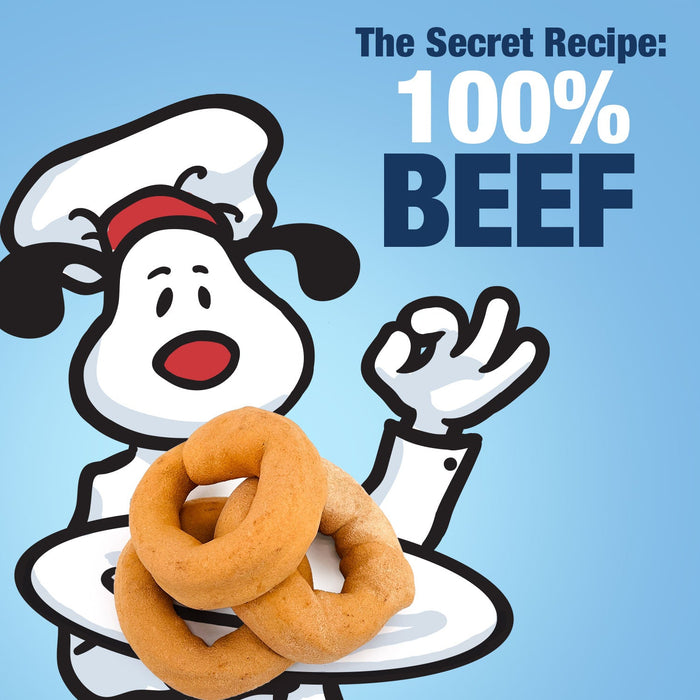Value Pet Supplies ValueBull USA Beef Rawhide Donut Rings, Premium Thick Cut, 10 Count