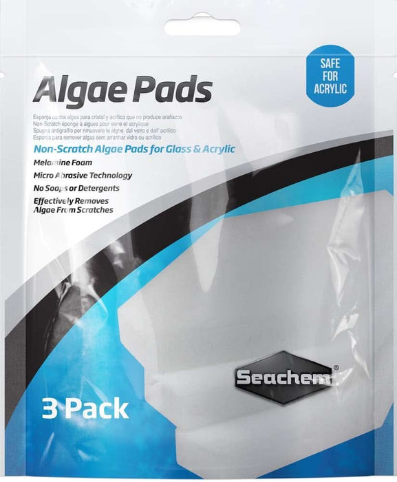 Seachem Laboratories Algae Pad for Glass & Acrylic Aquariums White 25 mm 3 Pack