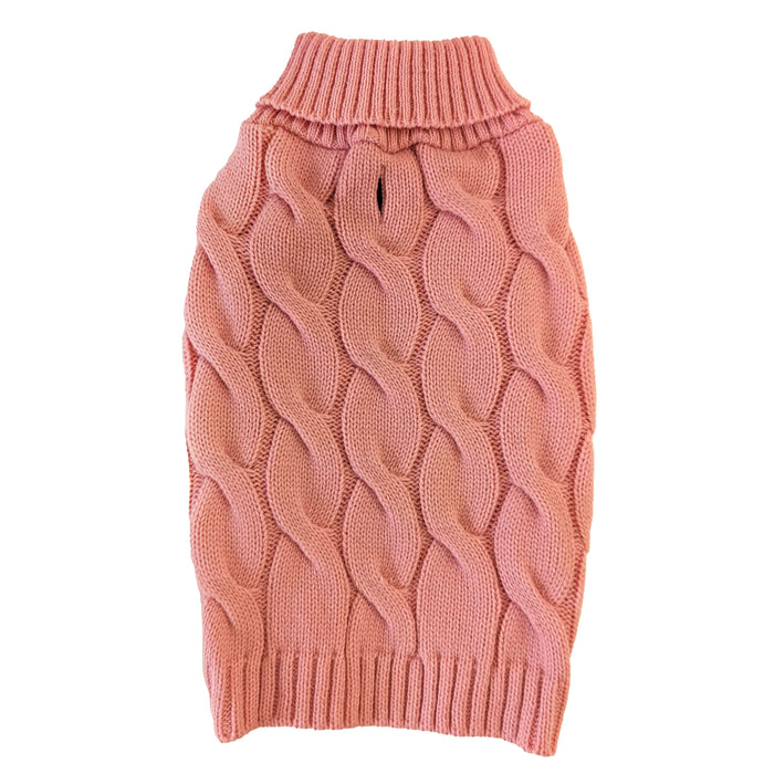 Fashion Pet Twisted Cable Sweater Pink MD