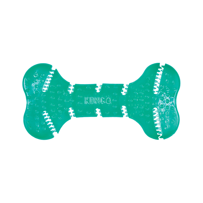 KONG Dental Squeezz Bone Dog Chew Teal MD - 1 - Image 6