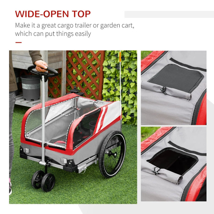 Furr Baby Gifts Pet Bike Trailer 2-in-1 Travel Stroller