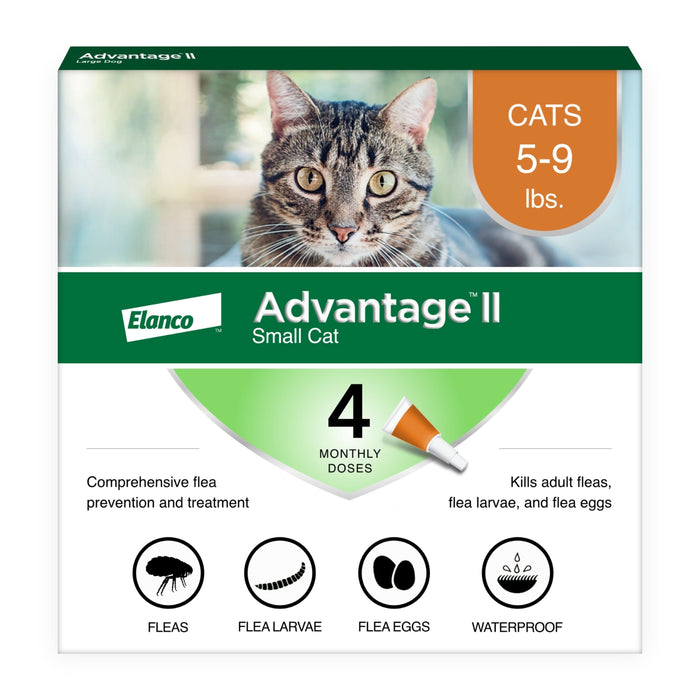 Elanco Advantage II Topical Flea Treatment & Prevention for Cats 4-Month Supply SM Cats (5-9 lbs) - Image 2