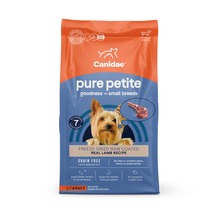 CANIDAE PURE Goodness Grain-Free LID Petite Small Breed Adult Coated Dry Dog Food Lamb 10lb
