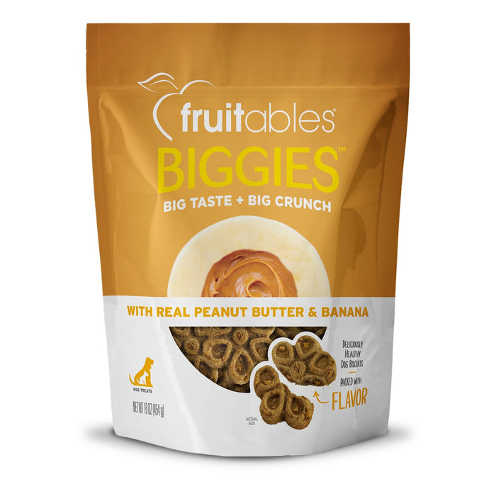 Fruitables Biggies Dog Treats Peanut Butter & Banana 16oz