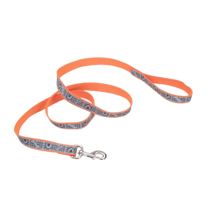 Lazer Brite Reflective Dog Leash Orange 1 in x 6 ft