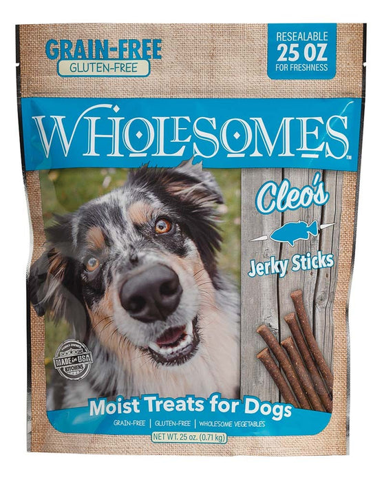 Wholesomes Cleo's Fish Grain Free Jerky Sticks Moist Dog Treats 25 oz