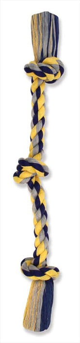 Mammoth Pet Products Cottonblend 3 Knot Rope Tug Toy Multi-Color 10in Mini