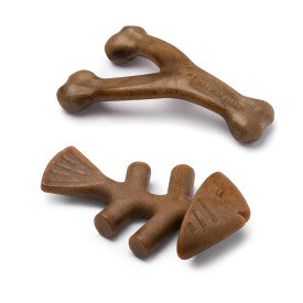 Benebone 2-Pack Fishbone & Wishbone Dog Chew Toy Bacon MD|20 PK