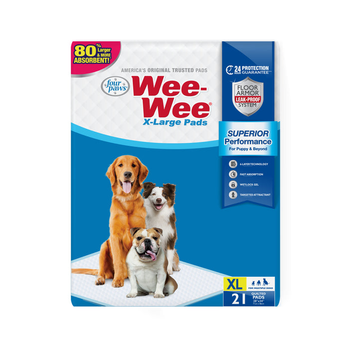 Four Paws Wee-Wee® Superior Performance X-Large Dog Pee Pads 28" x 34" (21 Count)