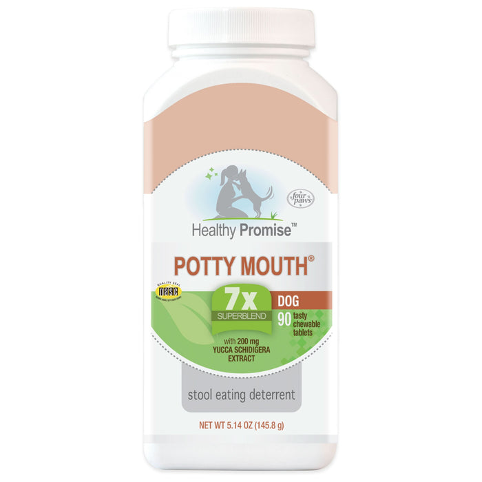 Four Paws Healthy Promise Potty Mouth Tablets - Coprophagia Stool Eating Deterrent for Dogs 5.14 Ounce (90 Count)