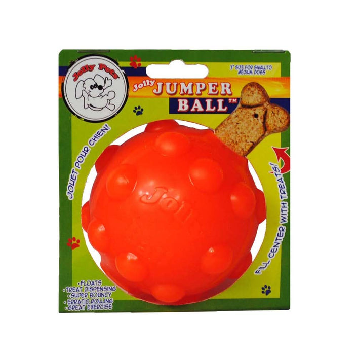 Jolly Pet Jolly Jumper Treat Dispensing Ball Dog Toy Orange SM 3in