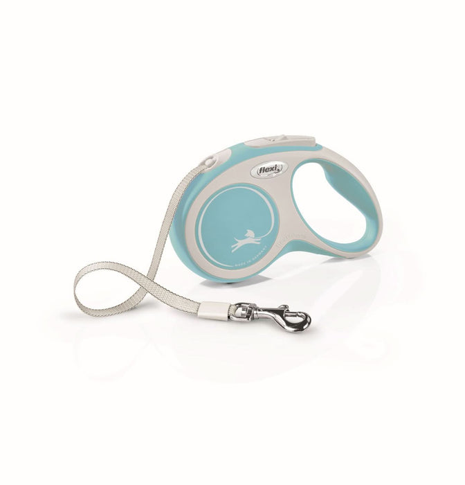 Flexi New Comfort Retractable Tape Dog Leash Blue 16ft SM up to 33lb