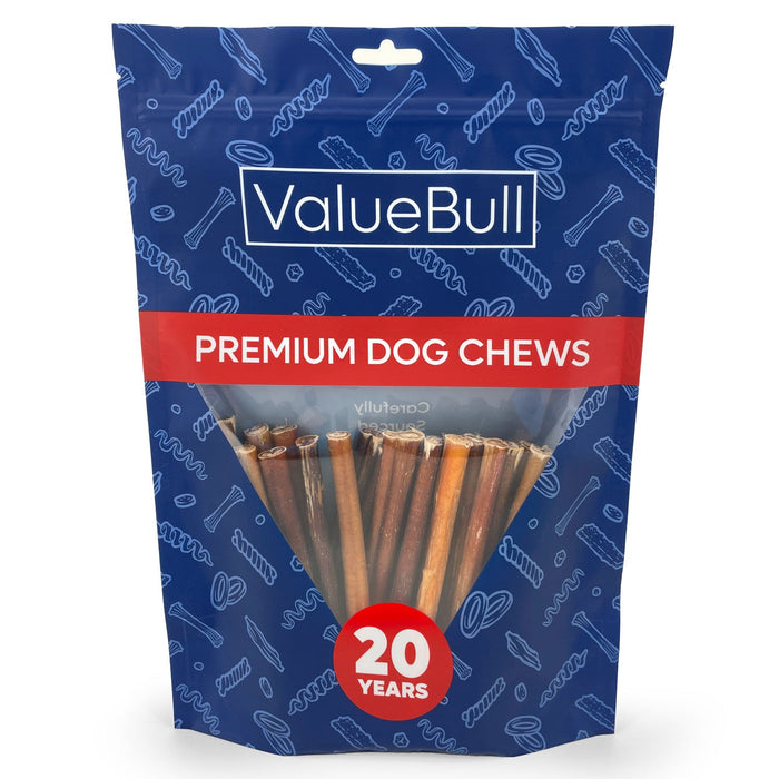 Value Pet Supplies ValueBull Bully Sticks for Small Dogs, Thin 6 Inch, 25 Count