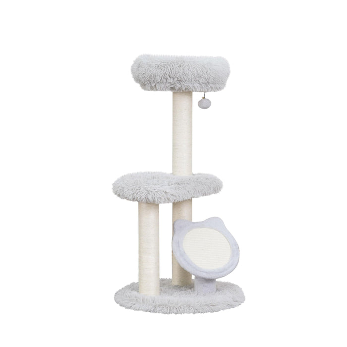 PetPals Rockview 2-Level Cat Tree Ivory 37in