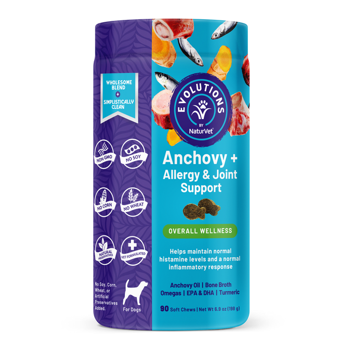 Evolutions by NaturVet Anchovy+ Allergy & Joint Support Soft Chews 90ct