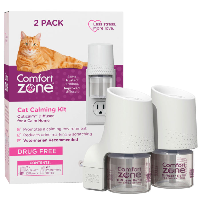 Comfort Zone Cat Calming Diffuser: 2 Pheromone Diffusers & 2 Refills